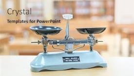  Presentation with chemical - Presentation featuring image-of-scales-for-chemical background and a soft green colored foreground