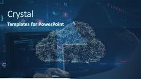  Presentation with digital image processing - Slide deck enhanced with image-of-scanning-numbers background and a ocean colored foreground