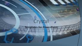  Presentation with media image - Presentation theme consisting of image-of-scope-scanning-over background and a light blue colored foreground