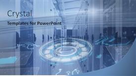  Presentation with computer processing - Presentation with image-of-scope-scanning background and a light blue colored foreground