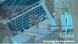  Presentation with digital image processing - Presentation design enhanced with image-of-scope-scanning background and a teal colored foreground