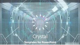  Presentation with digital fingerprint - PPT layouts having image-of-scope-scanning background and a seafoam green colored foreground