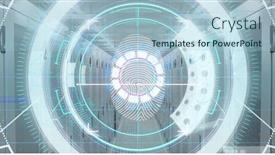  Presentation with digital fingerprint - PPT layouts enhanced with image-of-scope-scanning background and a light blue colored foreground