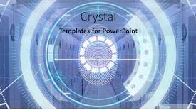  Presentation with digital fingerprint - Presentation design enhanced with image-of-scope-scanning background and a light blue colored foreground