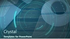  Presentation with scope - PPT theme consisting of image-of-scope-scanning background and a ocean colored foreground