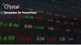  Presentation with online stock market - PPT theme with image-of-scope-scanning background and a dark gray colored foreground