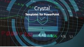  Presentation with online stock market - PPT theme consisting of image-of-scope-scanning background and a ocean colored foreground