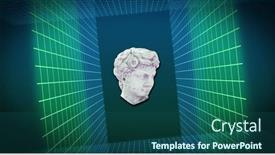  Presentation with sculpture art - Theme with image-of-sculpture-head-over background and a ocean colored foreground