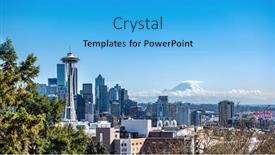  Presentation with seattle - Beautiful PPT theme featuring image-of-seattle-with-mt backdrop and a light blue colored foreground
