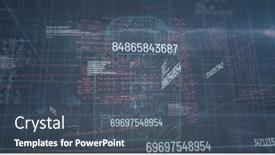  Presentation with data security - Slide deck featuring image-of-security-padlock background and a ocean colored foreground