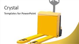  Presentation with self - PPT layouts featuring image of self-propelled loader background and a  colored foreground