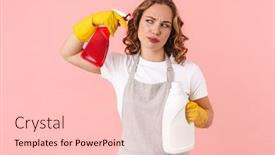  Presentation with cleansing - Presentation featuring image-of-serious-thinking-woman background and a lemonade colored foreground