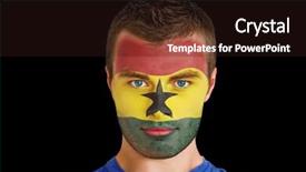  Presentation with ghana flag - Audience pleasing presentation design consisting of image of serious young ghana backdrop and a wine colored foreground