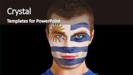  Presentation with uruguay - Cool new slide set with image of serious young uruguay backdrop and a  colored foreground