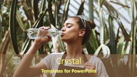  Presentation with greenhouse - Audience pleasing theme consisting of image-of-serious-young-woman backdrop and a tawny brown colored foreground