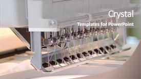  Presentation with sewing machine - Amazing slide deck having image of sewing machine backdrop and a gray colored foreground