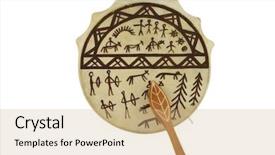  Presentation with shaman - Audience pleasing slide deck consisting of image of shaman tambourine backdrop and a coral colored foreground