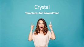  Presentation with steampunk lady - Cool new PPT theme with image of shocked surprised young backdrop and a light blue colored foreground