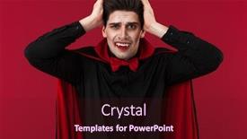  Presentation with vampire - Presentation theme enhanced with image-of-shocked-vampire-man background and a wine colored foreground