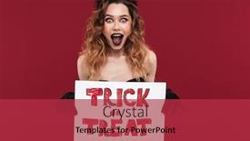  Presentation with demon - Colorful presentation design enhanced with image of shocked woman demon backdrop and a red colored foreground