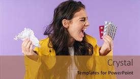  Presentation with purple wall - PPT theme having image-of-sick-screaming-stressed background and a gold colored foreground