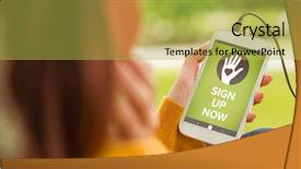  Presentation with vector - Amazing presentation theme having image of sign up now backdrop and a yellow colored foreground