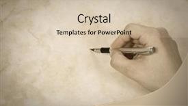  Presentation with ink - Audience pleasing slide deck consisting of image of silver ink pen backdrop and a soft green colored foreground