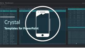  Presentation with connections - Slide set having image-of-smartphone-icon background and a ocean colored foreground