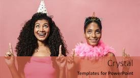  Presentation with african american women - PPT layouts with image-of-smiling-african-american background and a red colored foreground