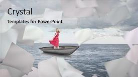  Presentation with composite - Slide set consisting of image of smiling blonde turn background and a light gray colored foreground