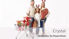  Presentation with antlers - Theme having image-of-smiling-family background and a white colored foreground