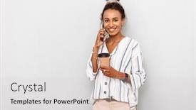  Presentation with happy image - Theme consisting of image-of-smiling-happy-african background and a light gray colored foreground