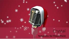  Presentation with vintage christmas - Presentation theme having image-of-snow-falling-over background and a red colored foreground