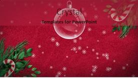  Presentation with candy canes - PPT theme having image-of-snow-falling background and a crimson colored foreground