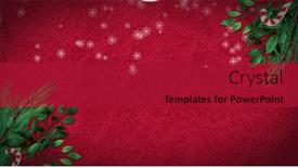 Presentation with candy canes - Presentation theme with image-of-snow-falling background and a crimson colored foreground