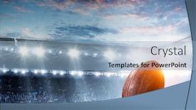  Presentation with media image - Slide deck with image-of-soccer-ball-mixed background and a light blue colored foreground