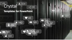  Presentation with servers - Theme having image-of-social-media-text background and a dark gray colored foreground