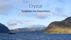  Presentation with europe - Slide set having image-of-sogndal-fjord background and a light blue colored foreground