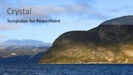  Presentation with europe - PPT theme with image-of-sogndal-fjord background and a light blue colored foreground