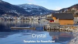  Presentation with norway - PPT theme having image-of-sogndalsfjora-city background and a teal colored foreground