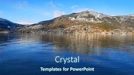  Presentation with norway - Presentation theme with image-of-sogndalsfjora-city background and a ocean colored foreground