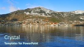  Presentation with norway - Slide set enhanced with image-of-sogndalsfjora-city background and a ocean colored foreground