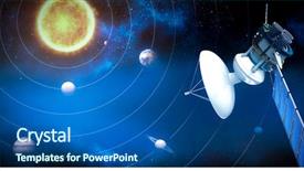  Presentation with planets - PPT layouts featuring image of solar power satellite background and a ocean colored foreground