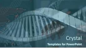  Presentation with data science - Presentation design with image-of-spinning-dna-strand background and a ocean colored foreground