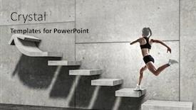  Presentation with upstairs - Beautiful presentation featuring image-of-sport-woman-walking backdrop and a light gray colored foreground