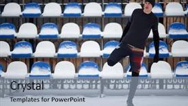  Presentation with adventure sports man - Slides enhanced with image of sports man doing background and a light blue colored foreground