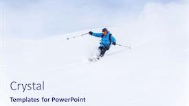  Presentation with skiing - Presentation consisting of image-of-sports-man background and a sky blue colored foreground