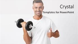  Presentation with microwave imaging image of modern - Slide set having image of sportsman 30s background and a light gray colored foreground