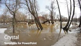  Presentation with flood - PPT theme with image of spring flood background and a  colored foreground