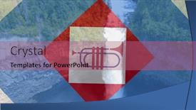  Presentation with blue squares - Presentation enhanced with image-of-squares-and-trumpet background and a coral colored foreground